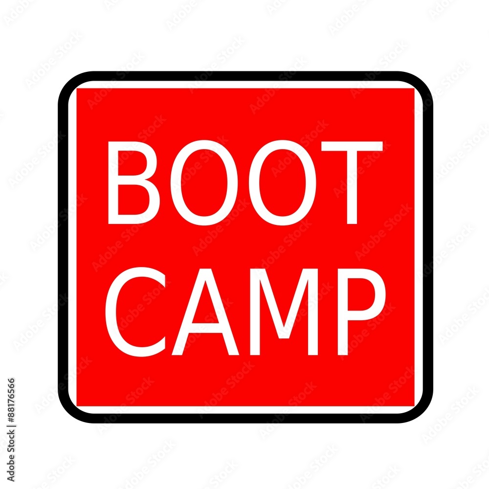 Boot camp white stamp text on red background Boot camp white stamp text on red background
