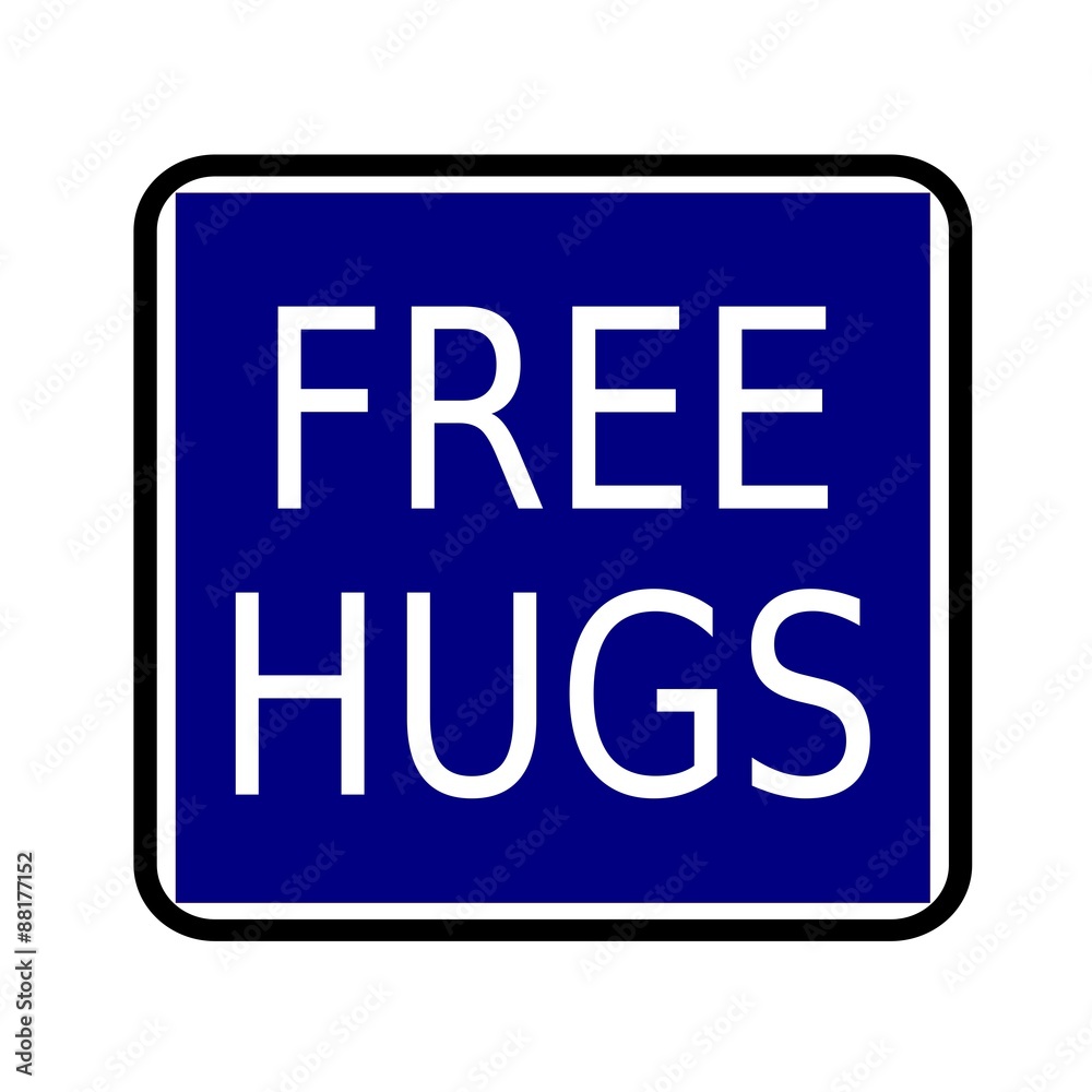 FREE HUGS white stamp text on buleblack background FREE HUGS white stamp text on buleblack background