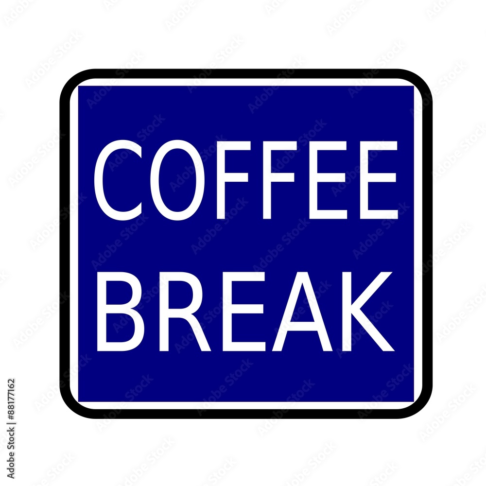 COFFEE BREAK white stamp text on buleblack background COFFEE BREAK white stamp text on buleblack background