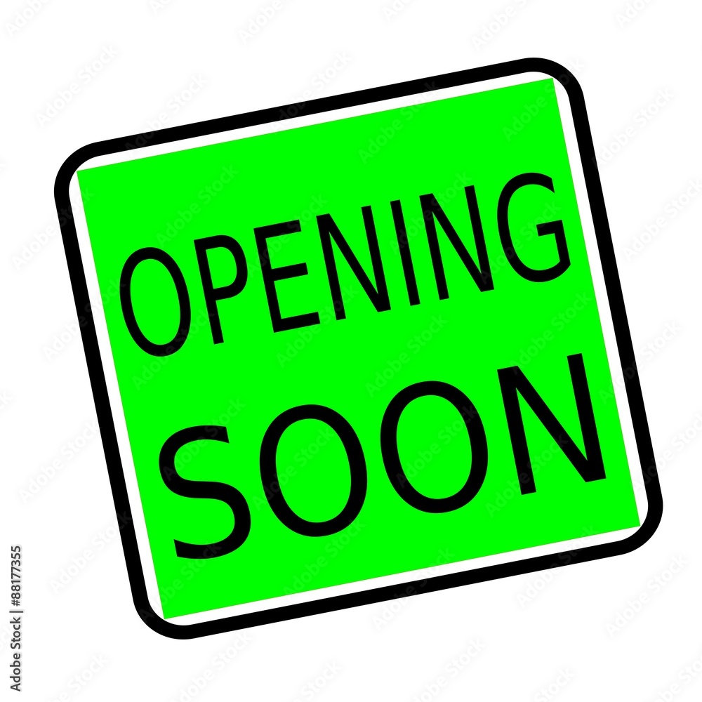 OPENING SOON black stamp text on green background OPENING SOON black stamp text on green background