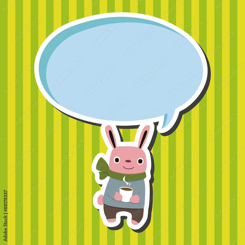 winter animal rabbit flat icon elements background,eps10 winter animal rabbit flat icon elements background,eps10