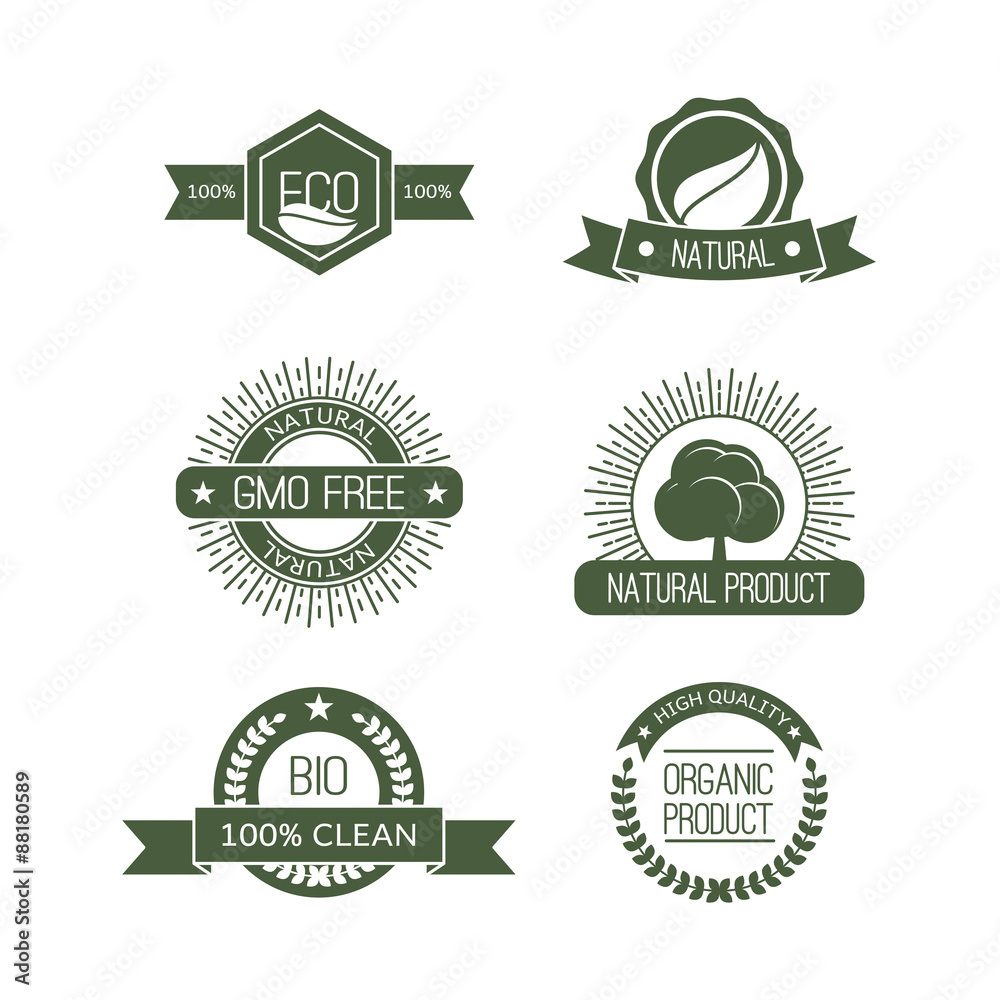 set of six eco logos set of six eco logos