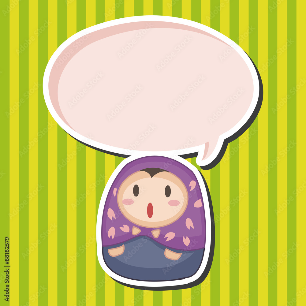 Matryoshka , Russian traditional wooden doll, vector pattern, el