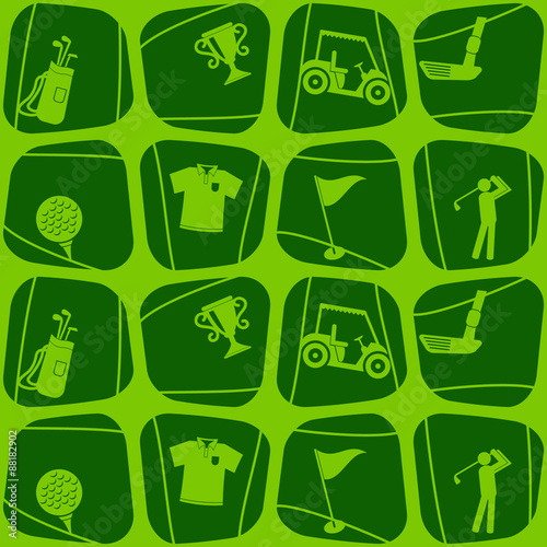 Seamless background with golf icons for your design