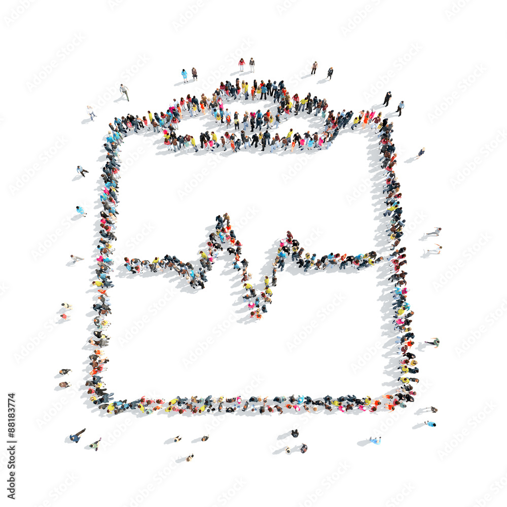 people in the shape of cardio graph. people in the shape of cardio graph.