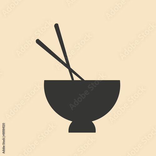 Flat with shadow icon and mobile application miso soup