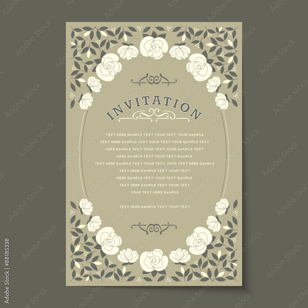 Invitation card design for wedding or announcements