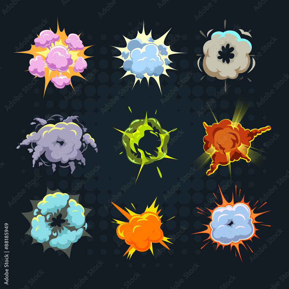 Cool vector explosions on dark background Cool vector explosions on dark background