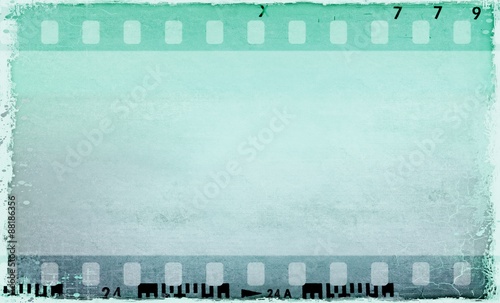 Vintage blue film strip frame