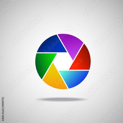 Free Download Colorful camera shutter, isolated on white background. Vector - GFXLoad
