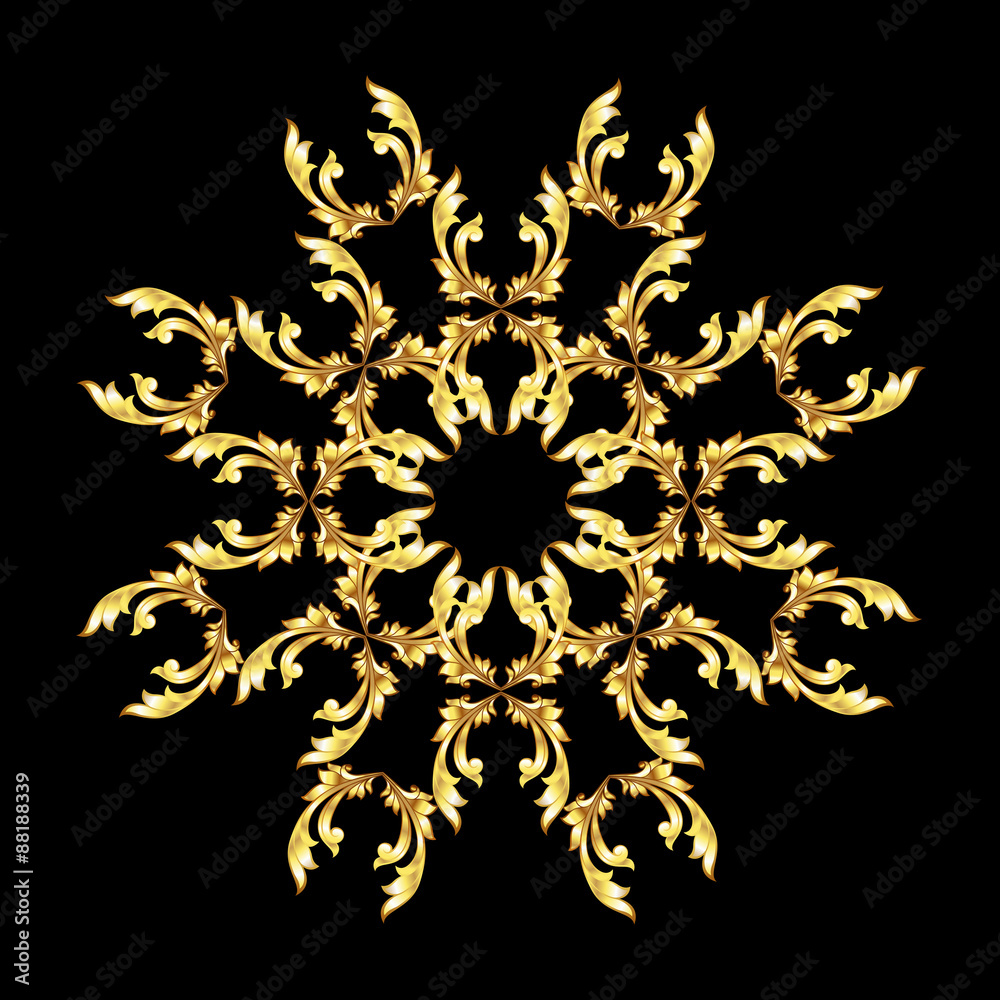 Golden flower pattern