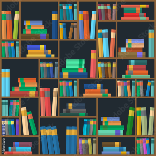 Vector of library book background. Seamless pattern. © LinaTruman