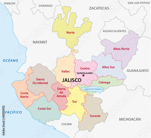 Jalisco administrative map
