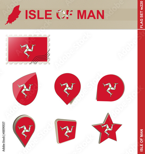 Isle of Man Flag Set, Flag Set #220 photo