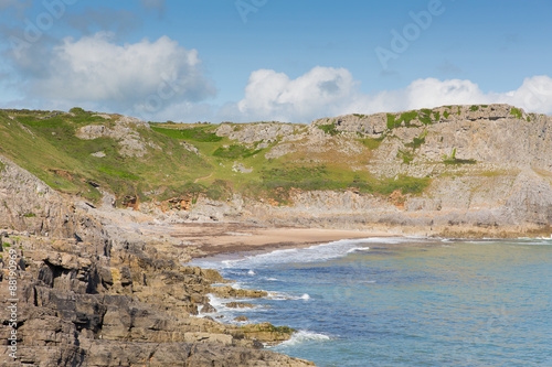 Fall Bay cove The Gower Wales UK near Rhossili beach