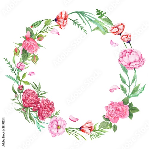 Shabby Chic Floral Wreath © Kisika