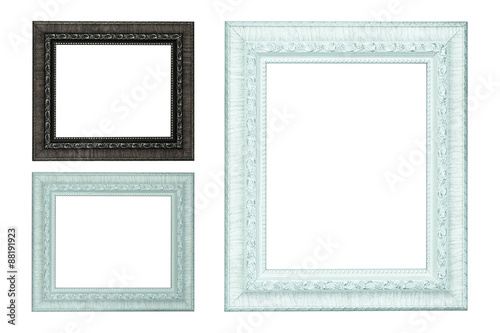 Set of vintage photo frame isolated on white background