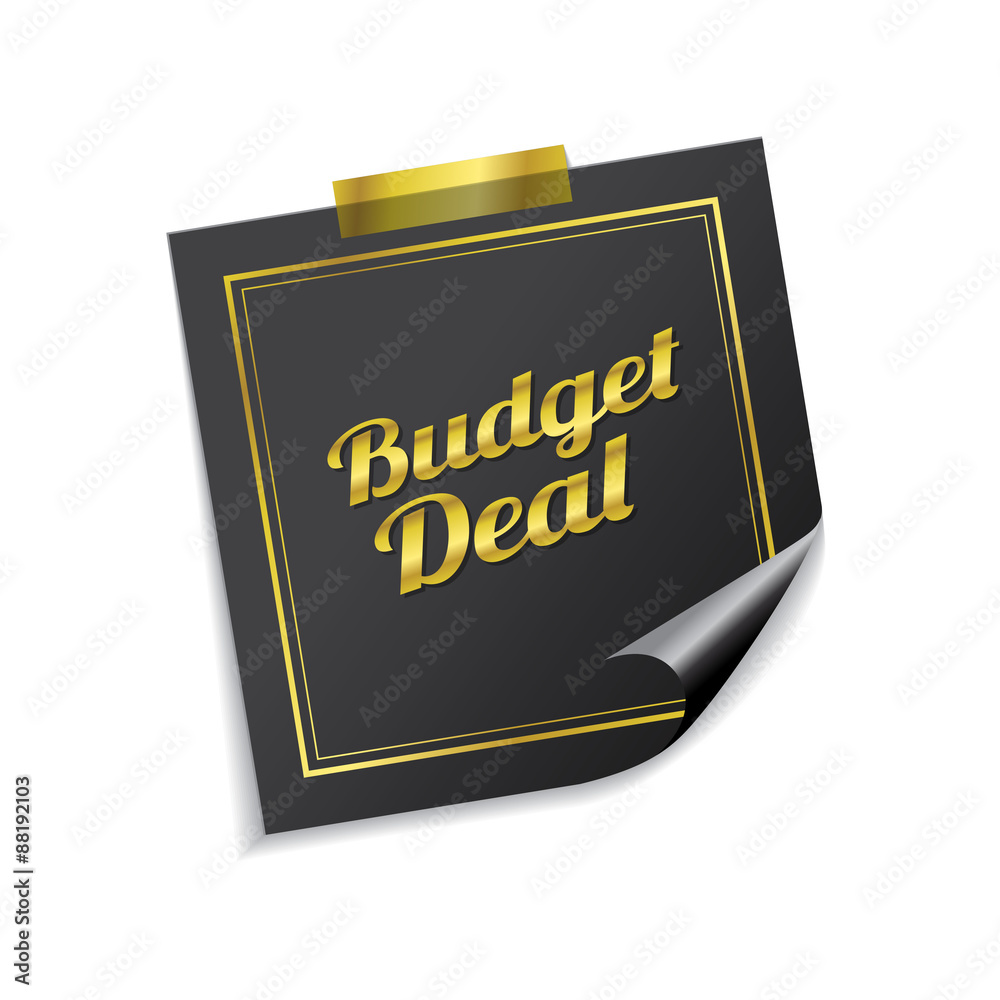 Budget Deal Golden Sticky Notes Vector Icon Design Budget Deal Golden Sticky Notes Vector Icon Design