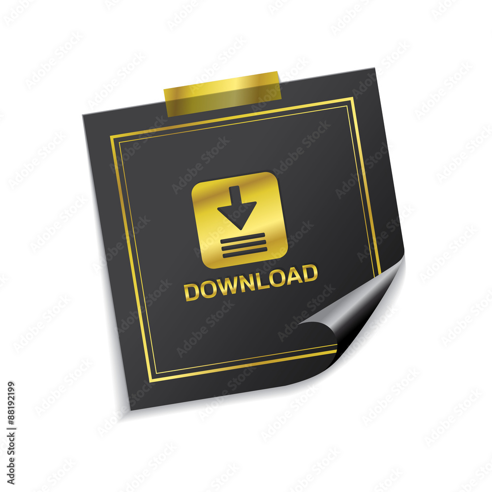 Download Golden Sticky Notes Vector Web Icon Design