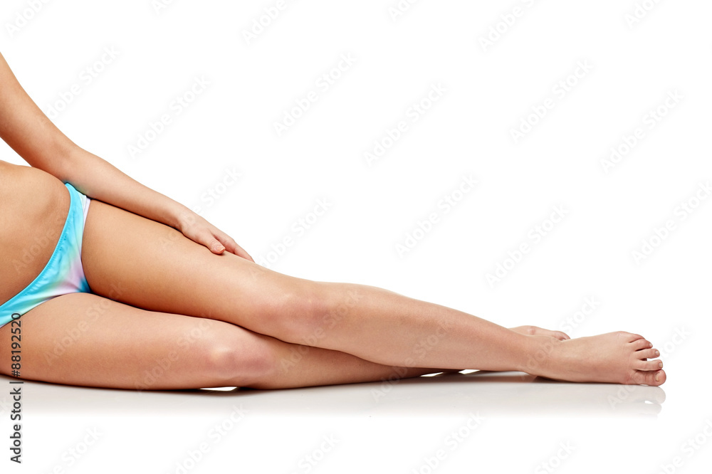 close up of woman sunbathing in bikini swimsuit close up of woman sunbathing in bikini swimsuit
