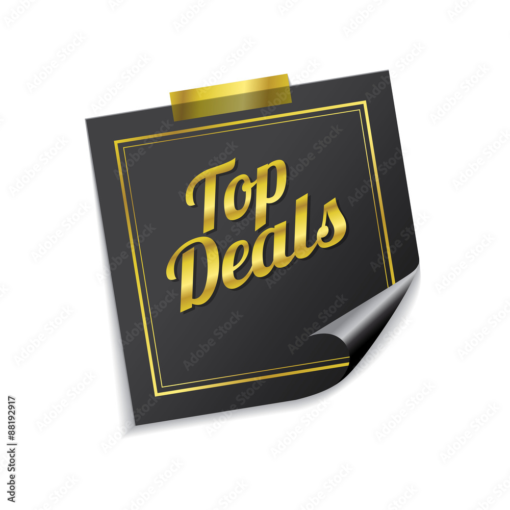Top Deals Golden Sticky Notes Vector Icon Design Top Deals Golden Sticky Notes Vector Icon Design
