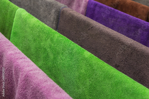 Many  towels color outdoor drying