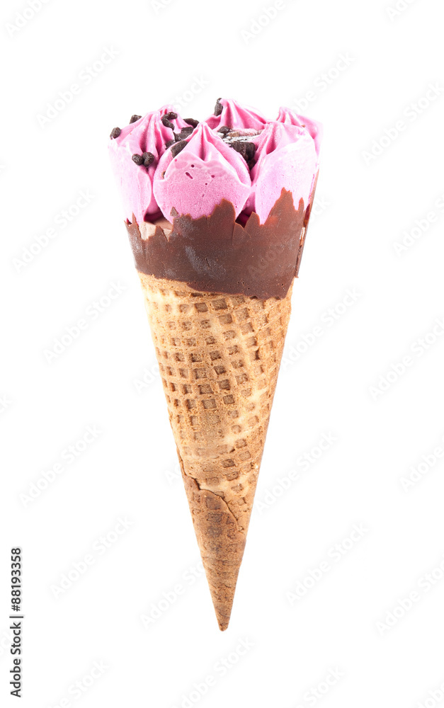 strawberry ice cream isolated on white background strawberry ice cream isolated on white background