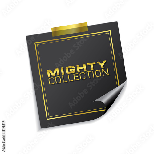 Mighty Collection Golden Sticky Notes Vector Icon Design