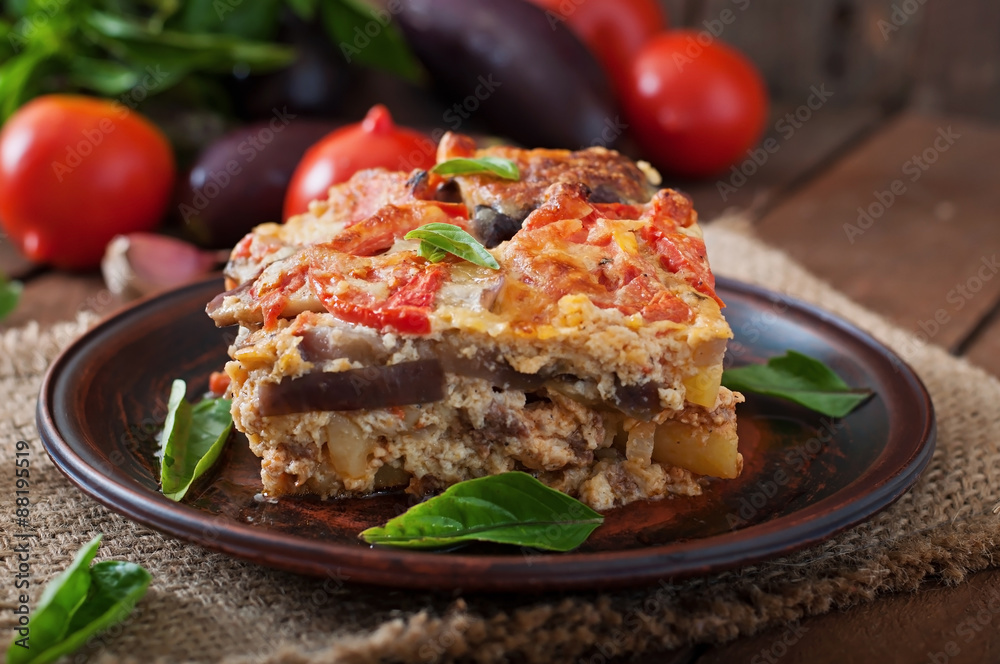 Moussaka - a traditional Greek dish Moussaka - a traditional Greek dish