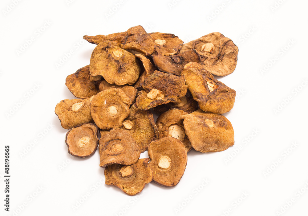 Fototapeta premium Dried mushrooms isolated on white