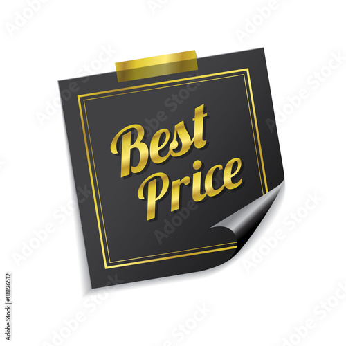 Best Price Golden Sticky Notes Vector Icon Design