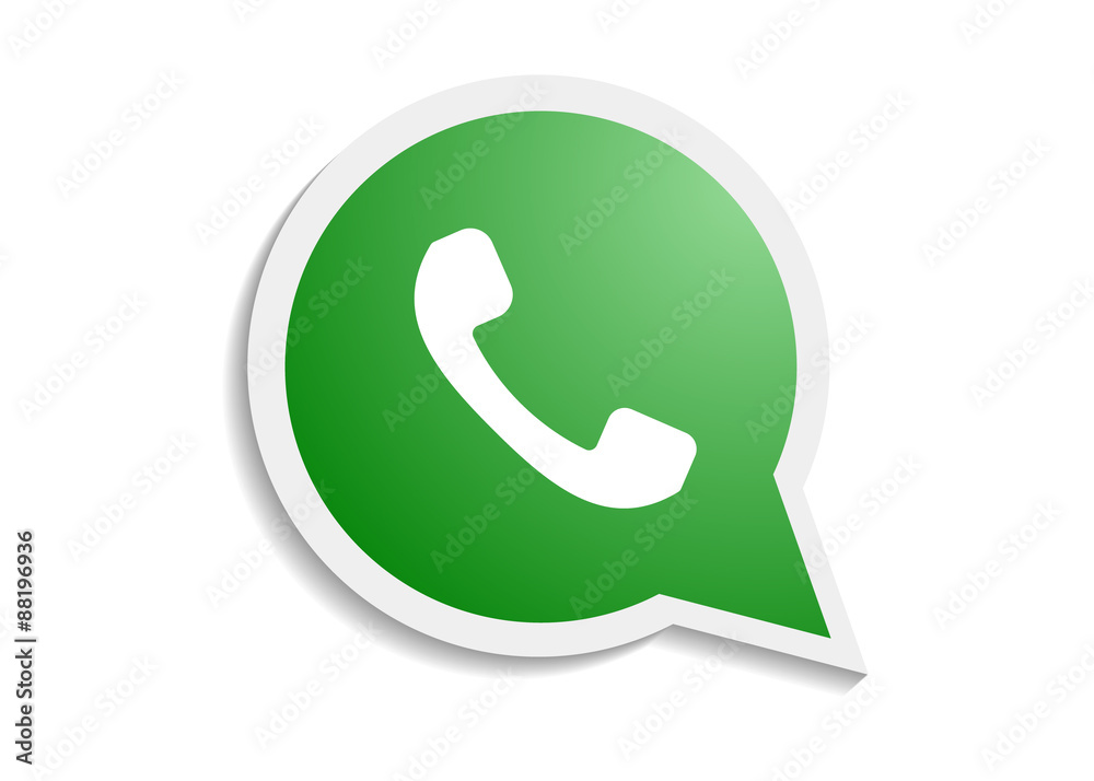 Green phone handset in speech bubble icon Green phone handset in speech bubble icon