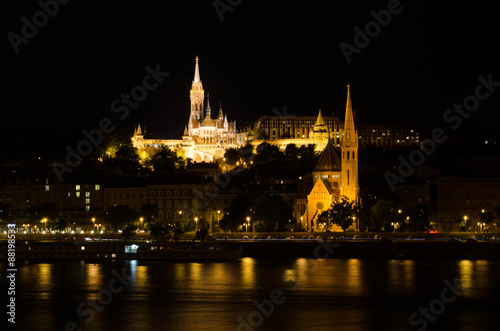 Matthias church and the Fisherman's Bastion at night in Budapest © dima4to