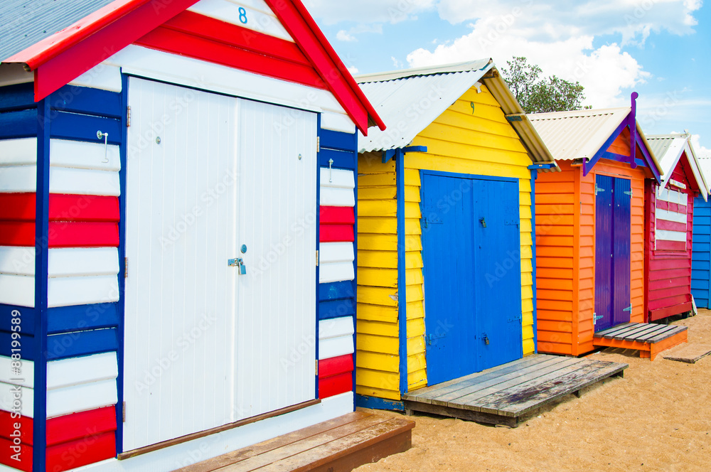 Bathing boxes at Brighton Beach, Australia