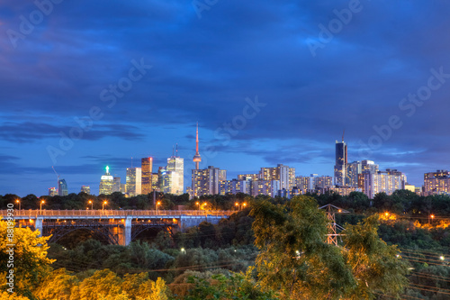 The Toronto skyline at evening