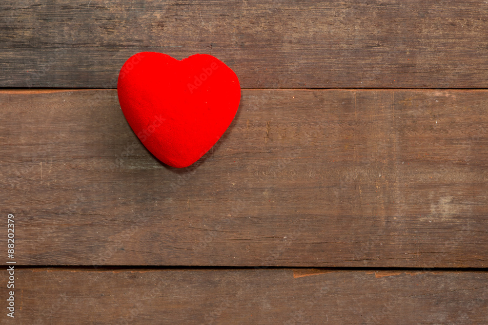 Valentines Day background with one Hearts on wood. Valentines Day background with one Hearts on wood.