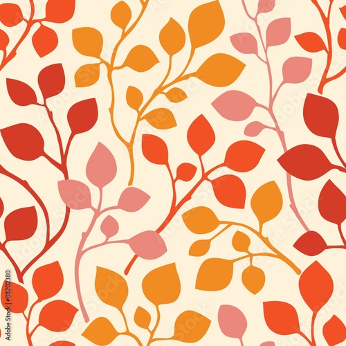 Seamless pattern with colorful autumn leaves. Vector illustration.