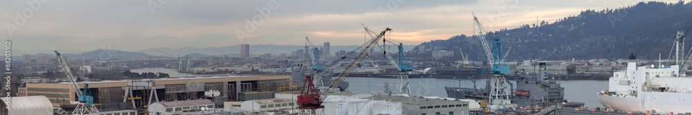 Repair Shipyard in Portland Oregon Panorama Repair Shipyard in Portland Oregon Panorama