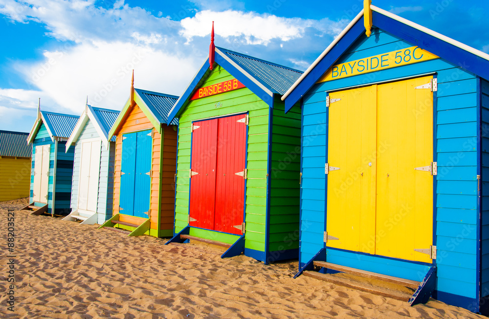 Bathing boxes at Brighton Beach, Australia