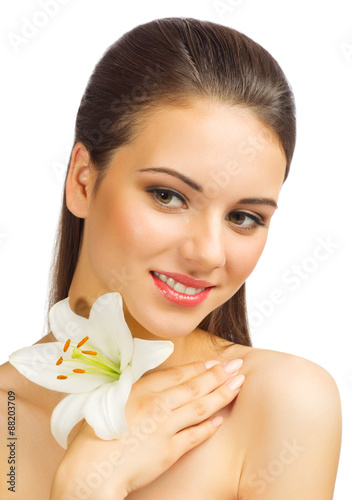 Young girl with flower