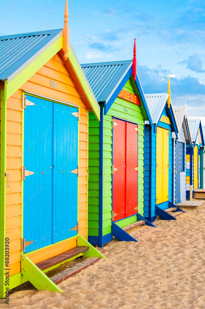 Bathing boxes at Brighton Beach, Australia