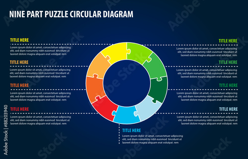 Nine Part Circular Puzzle Diagram