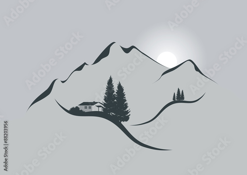 Sonnenaufgang im Gebirge