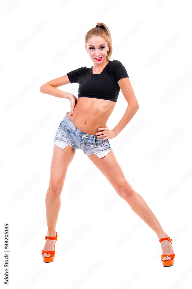 portrait of sexy young blond woman isolated on white portrait of sexy young blond woman isolated on white
