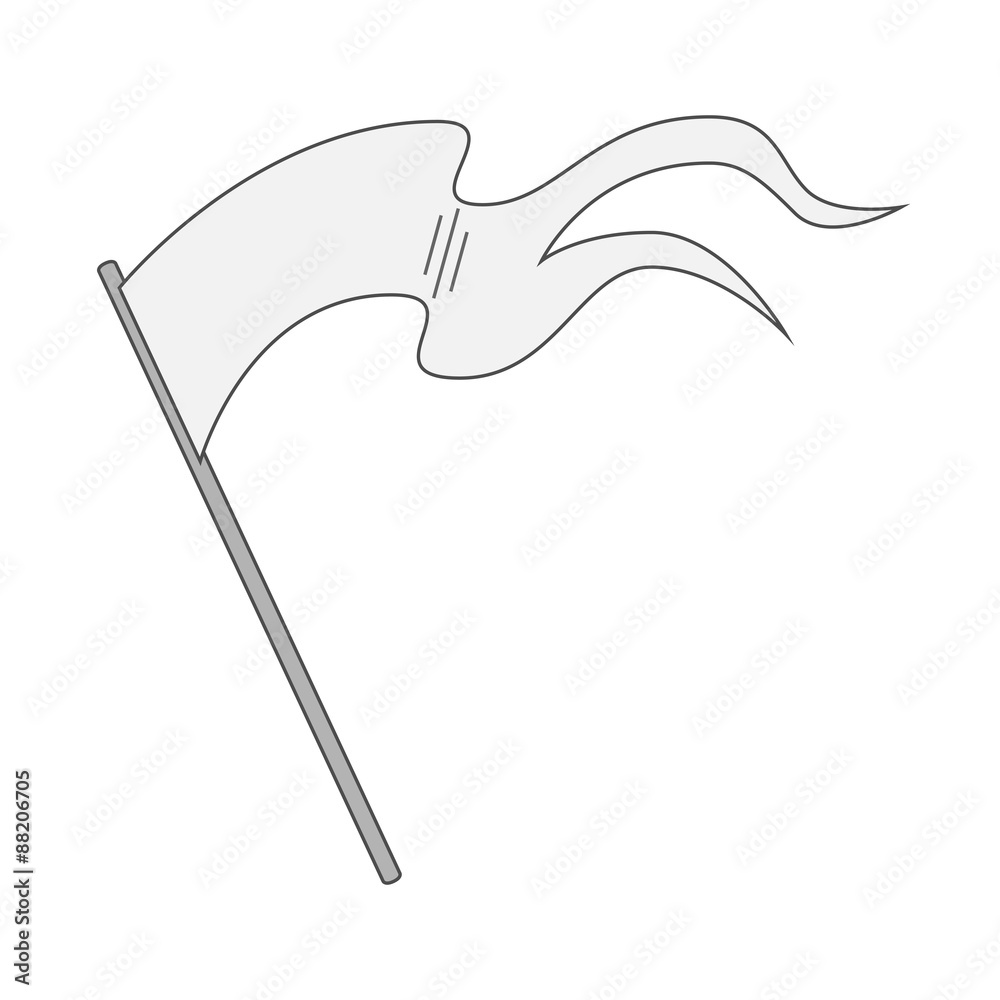 White blank vector Flag on Stick White blank vector Flag on Stick