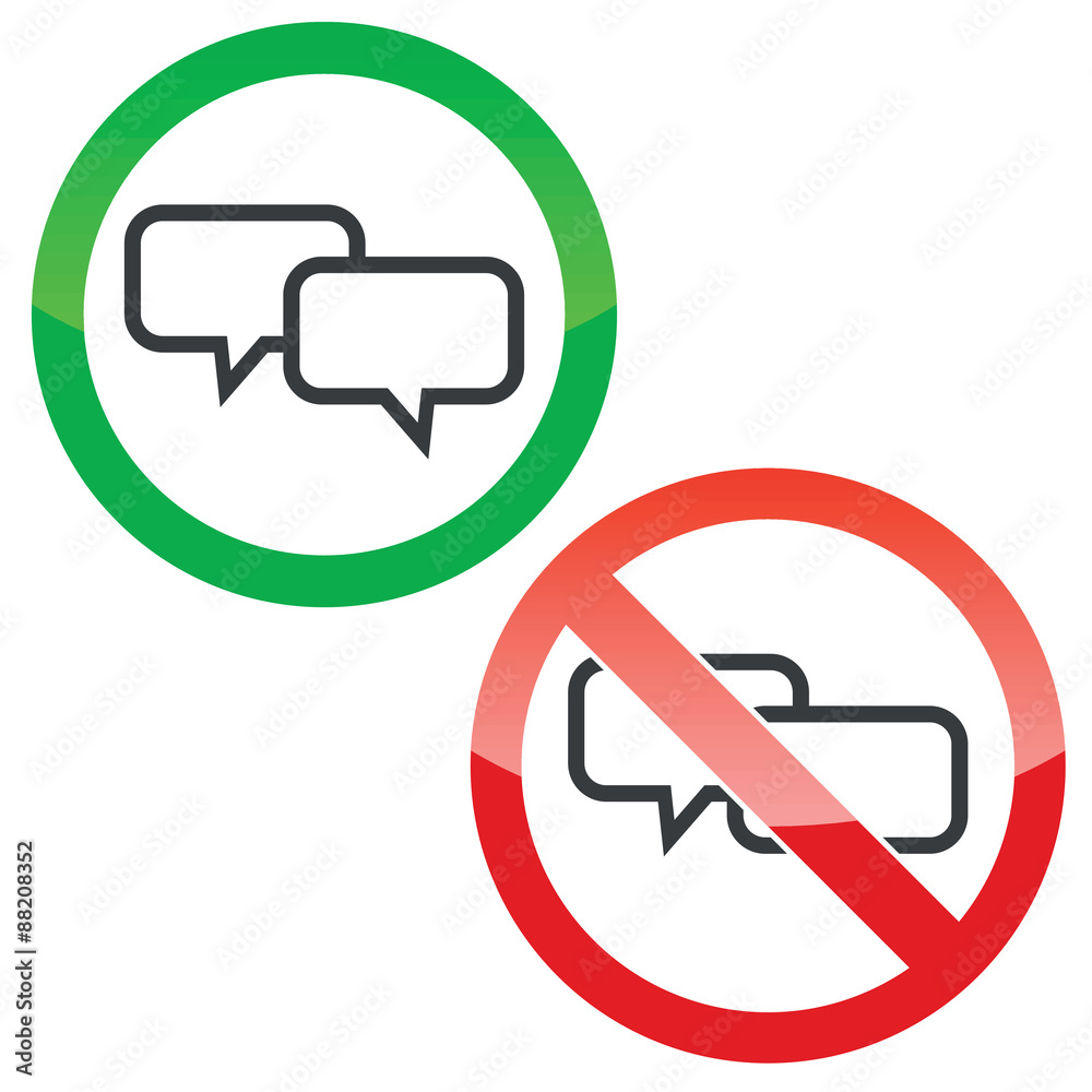 Chat permission signs set