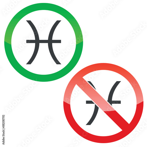 Pisces permission signs set
