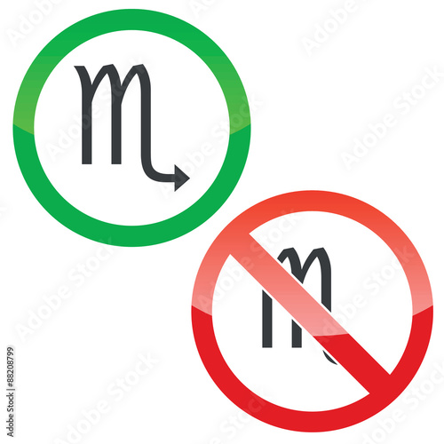 Scorpio permission signs set
