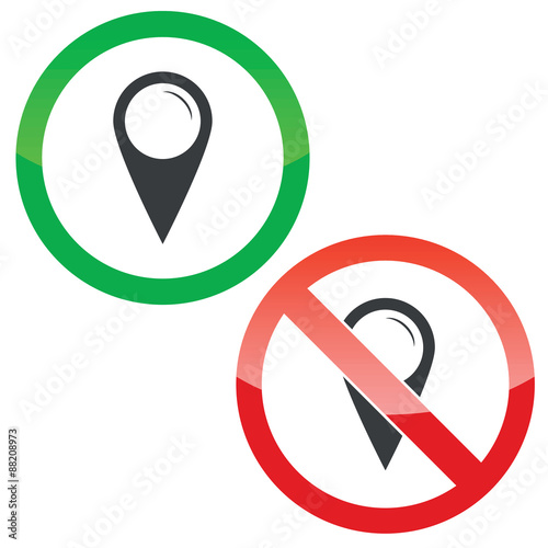 Map marker permission signs set Free Download Map marker permission signs set - GFXLoad