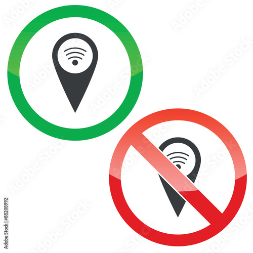 Mark Wi-Fi permission signs set
